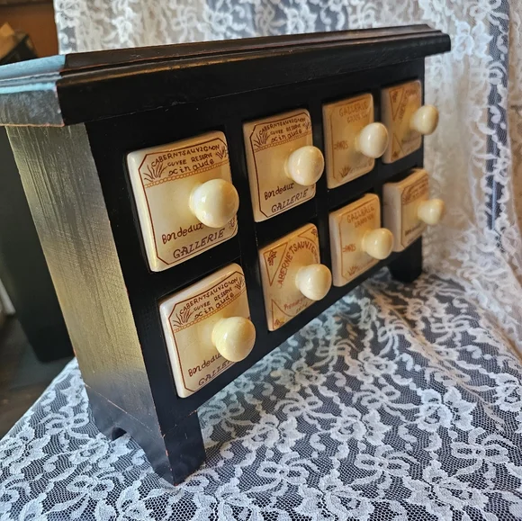 Vintage style French apothecary mini spice cabinet - Picture 13 of 16